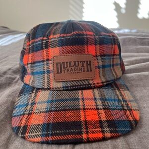 Duluth Trading Co Men's Plaid Cap - Blue and Orange
